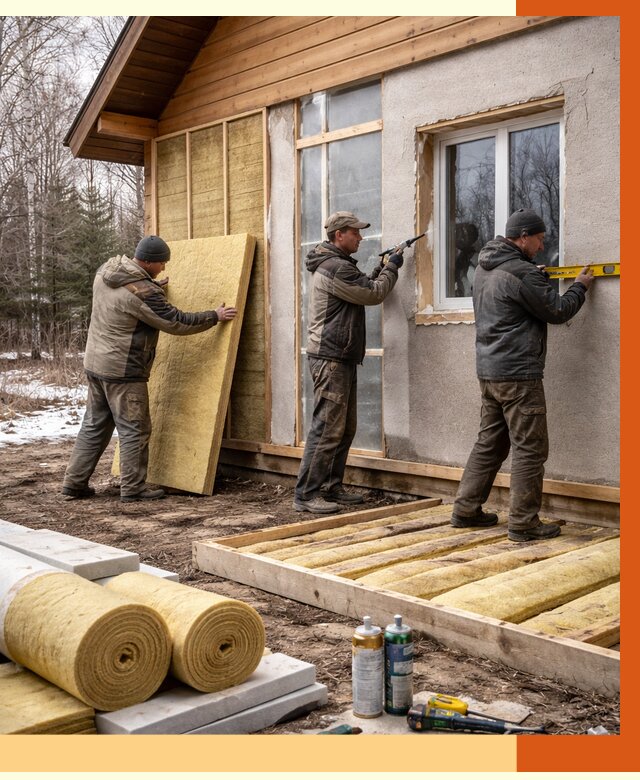 Утепление дачного дома в Серпухове от 4826 руб/м2 — недорого | ТепломастерСрп