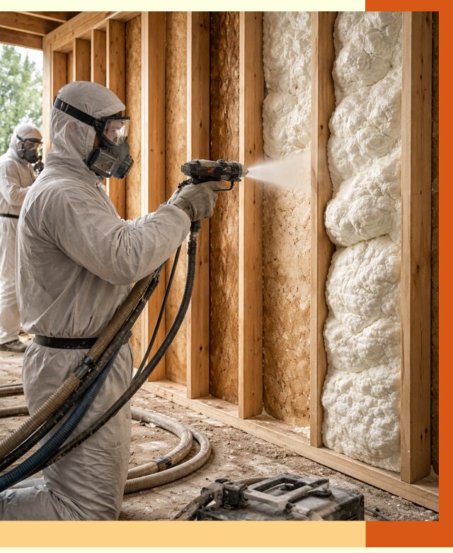 Утепление каркасного дома ППУ в Серпухове от 2845 руб./м2 — работа под ключ | ТепломастерСрп