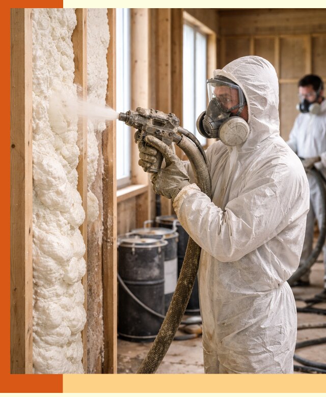 Утепление каркасного дома пенополиуретаном в Серпухове