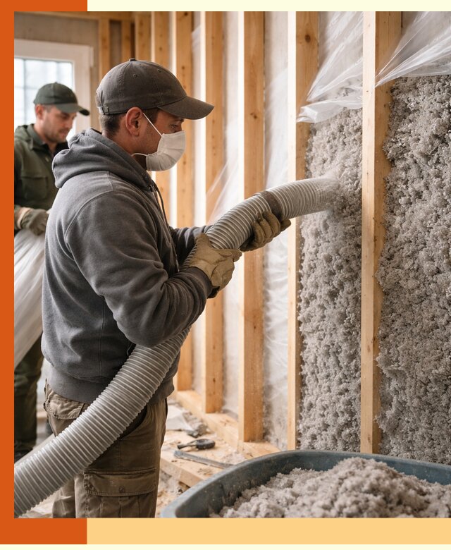 Утепление каркасного дома эковатой в Серпухове — качественно и надолго