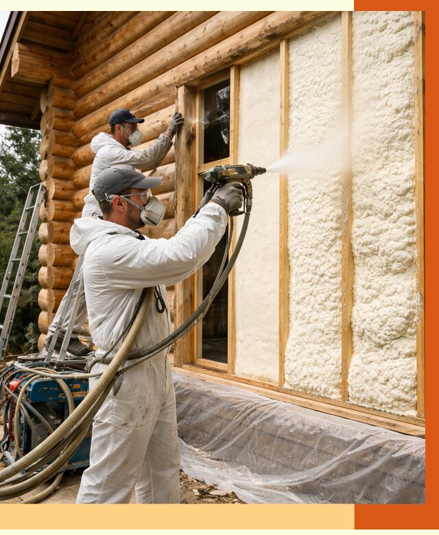 Утепление деревянного дома ППУ в Серпухове от 4268 руб/м2 | ТепломастерСрп — под ключ