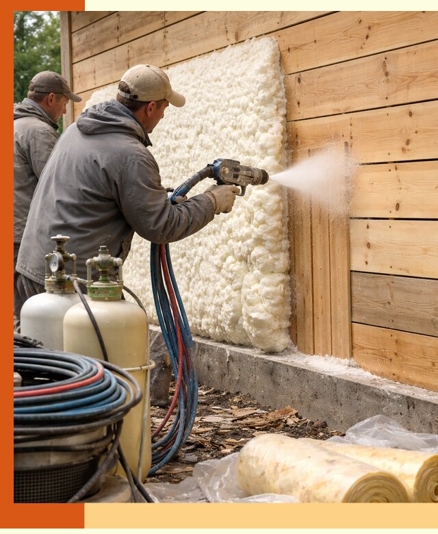 Утепление деревянного дома пенополиуретаном в Серпухове