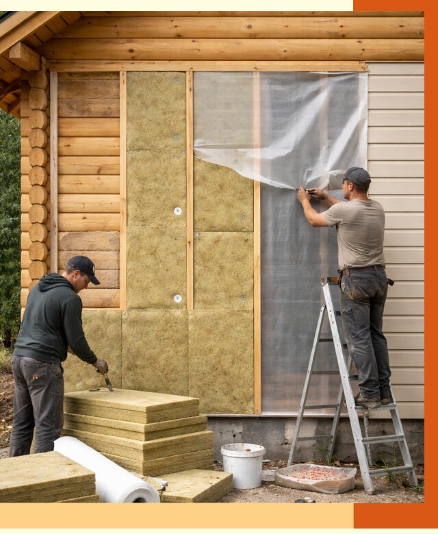 Утепление дома из бруса в Серпухове от 3810 руб./м2 — работы под ключ | ТепломастерСрп