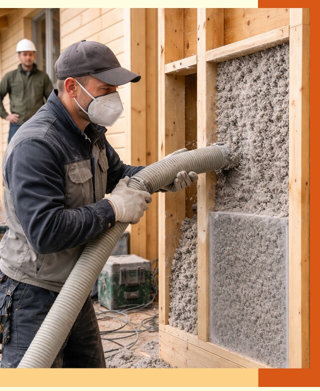 Утепление дома из бруса эковатой в Серпухове от 1880 руб/м2 | ТепломастерСрп