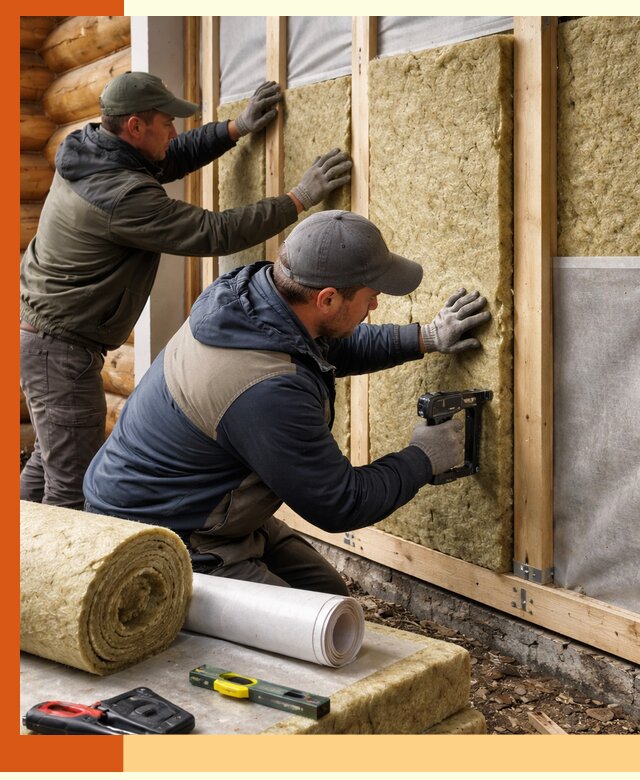 Утепление бревенчатого дома под ключ в Серпухове