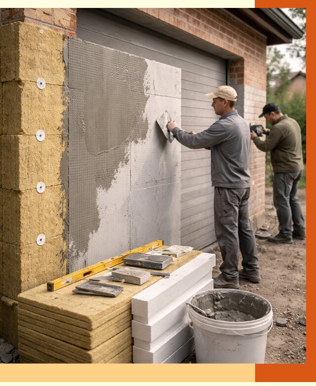 Утепление гаража снаружи в Серпухове от 4268 руб. за м2 — наружное утепление под ключ | ТепломастерСрп