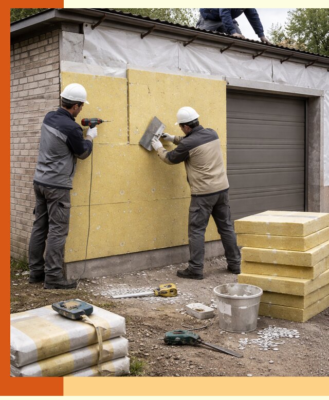 Утепление гаража снаружи в Серпухове качественно и надёжно