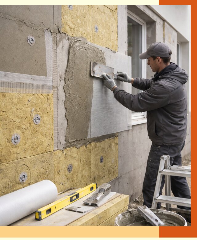 Утепление фасада под штукатурку в Серпухове от 4268 руб/м2 — монтаж пенопластом и минватой | ТепломастерСрп