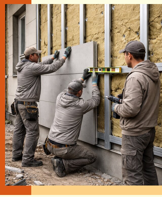 Утепление вентилируемого фасада под ключ в Серпухове