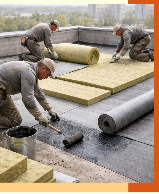Утепление плоской крыши в Серпухове от 7316 руб./м2 под ключ | ТепломастерСрп