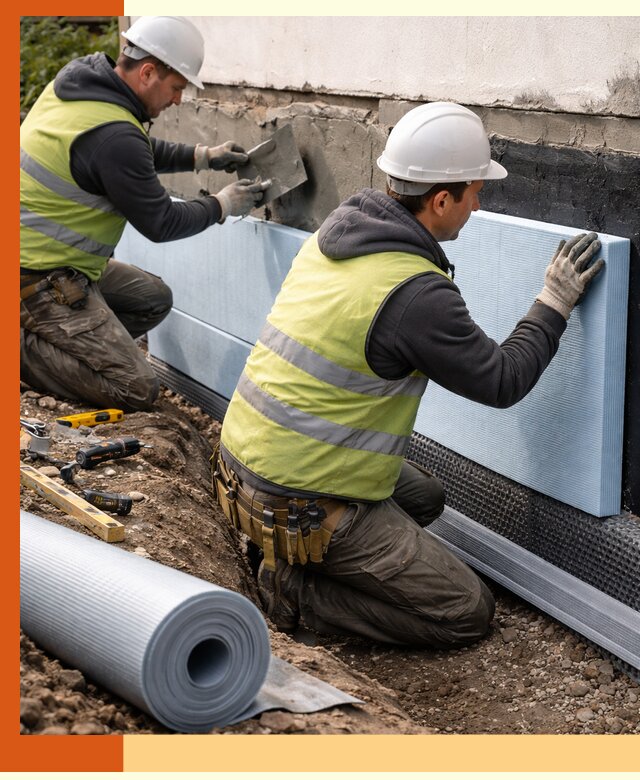 Утепление фундамента снаружи в Серпухове — профессиональная теплоизоляция