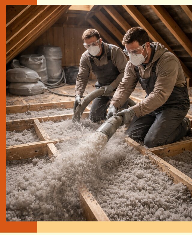 Утепление чердака эковатой в Серпухове — быстро и надёжно