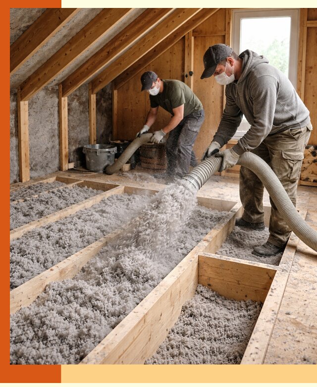 Утепление мансарды эковатой в Серпухове с гарантией качества