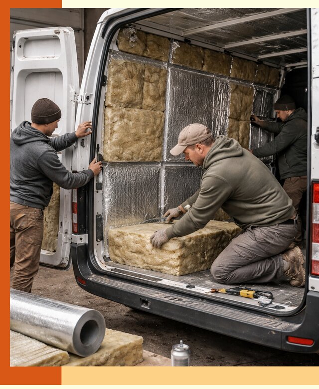 Утепление фургона в Серпухове: профессиональная теплоизоляция и шумоизоляция