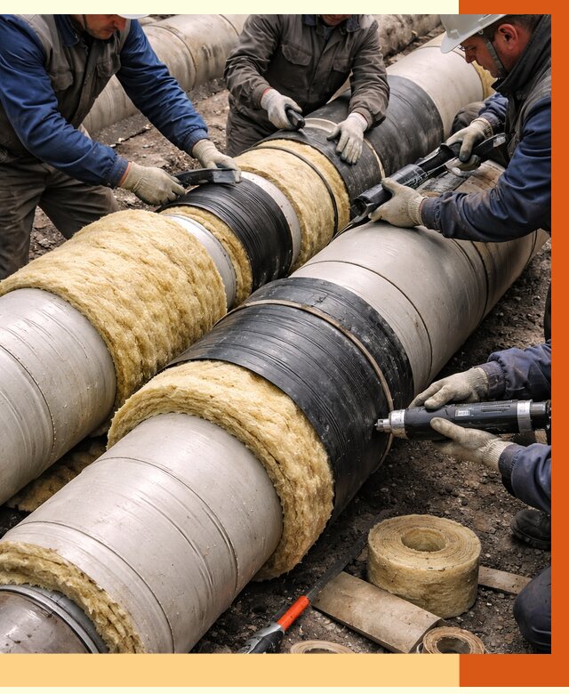 Утепление трубопровода в Серпухове под ключ от 1880 руб. — надежно и выгодно | ТепломастерСрп