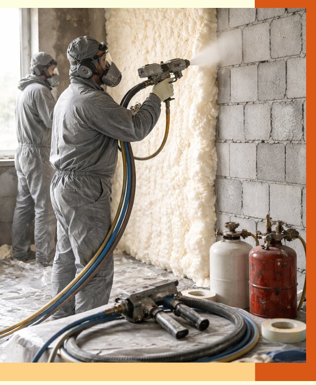 Утепление блочной стены ППУ в Серпухове от 4318 руб./м² — ТепломастерСрп