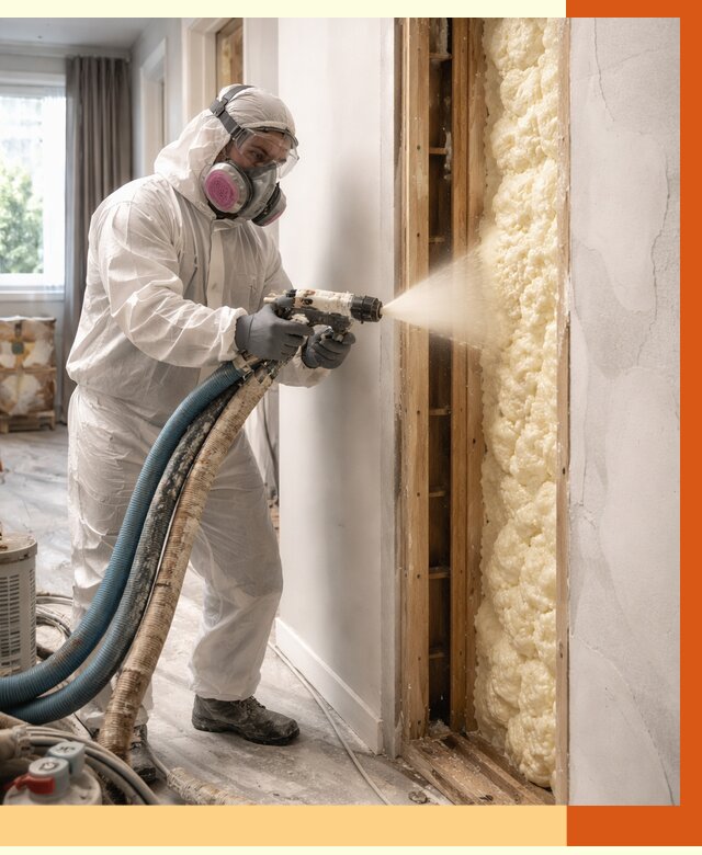 Межстеновое утепление ППУ в Серпухове от 2794 руб/м2 — межстенное утепление под ключ | ТепломастерСрп