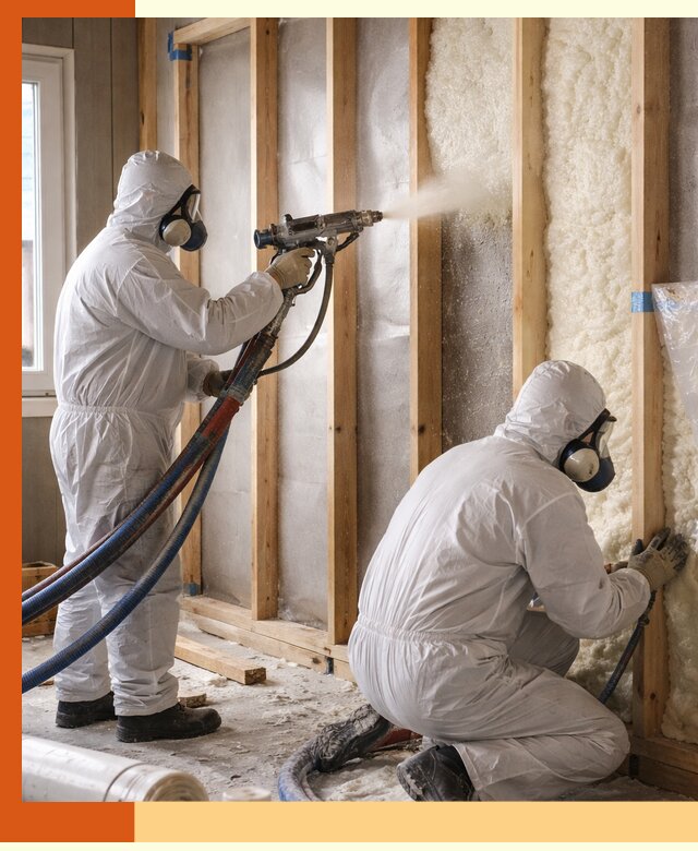 Утепление каркасной стены ППУ в Серпухове для домов и коттеджей