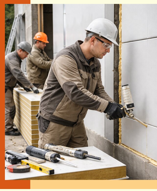 Утепление сэндвич-панелей пенополиуретаном в Серпухове