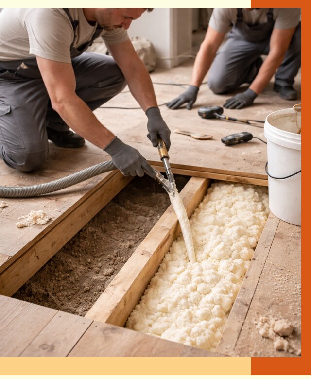 Заполнение пустот пола в Серпухове от 2743 руб. — утепление пустот пола под ключ | ТепломастерСрп