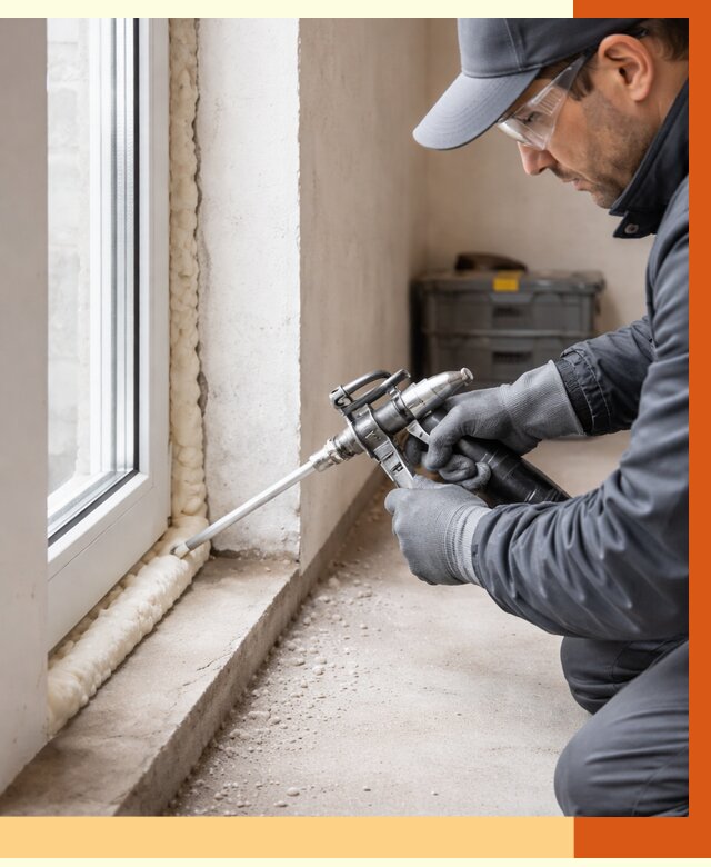 Герметизация стыков ППУ в Серпухове от 1677 руб. за м2 — утепление примыканий под ключ | ТепломастерСрп