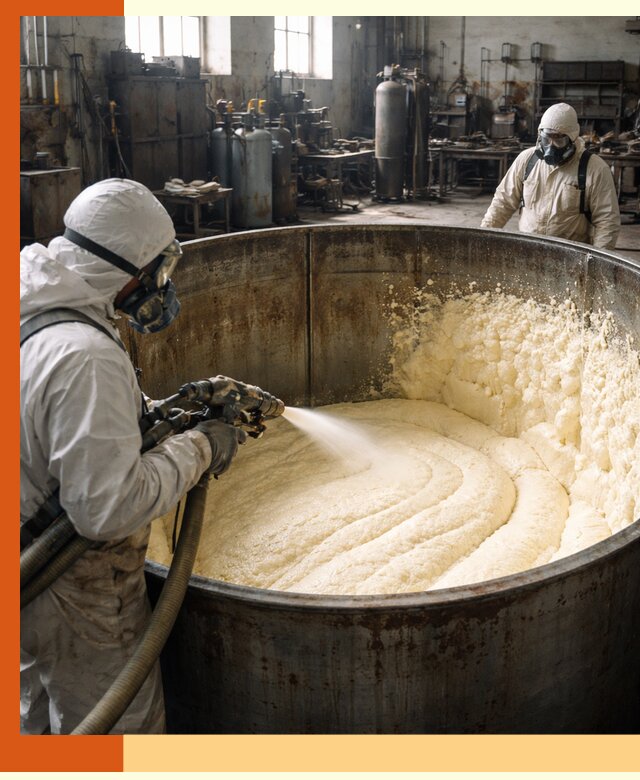 Заливка ппу в емкости с полной изоляцией и герметизацией в Серпухове