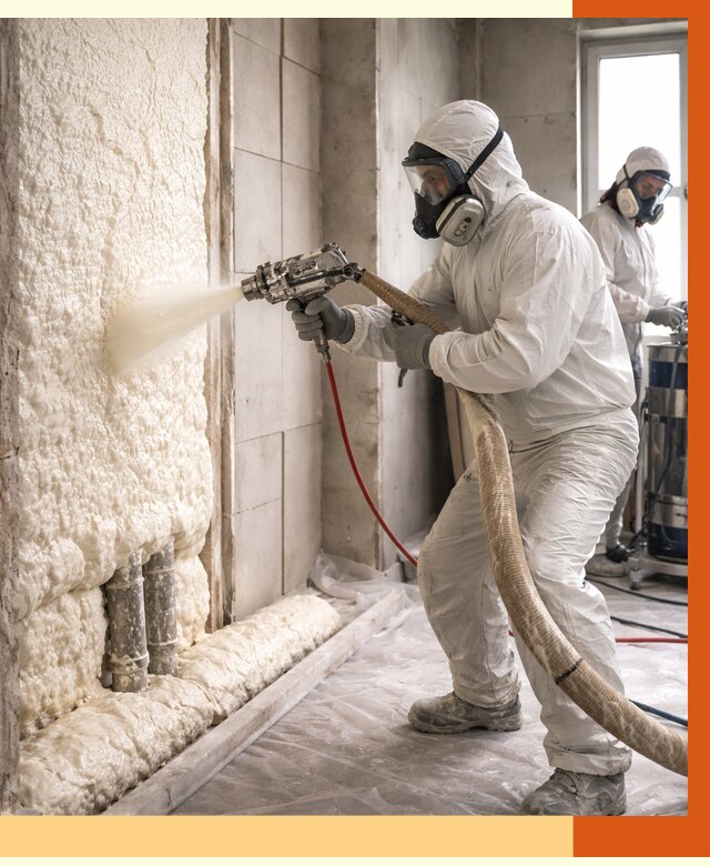 Напыление пенополиуретана в Серпухове от 7621 руб./м2 — услуги и монтаж ППУ | ТепломастерСрп