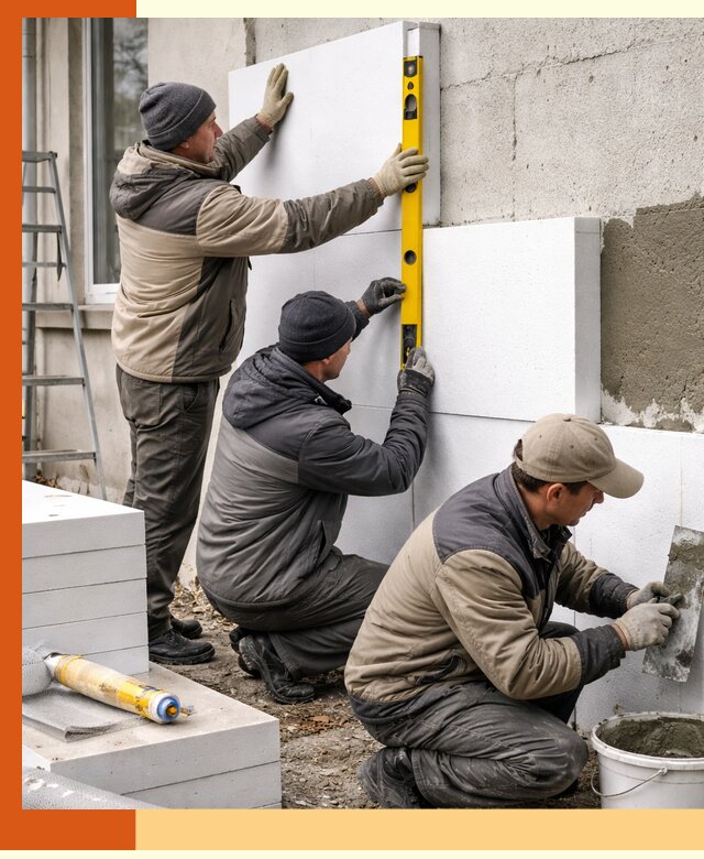 Утепление пенопластом наружных стен и фасадов в Серпухове