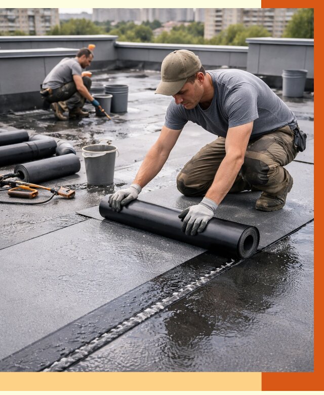 Гидроизоляция плоской кровли в Серпухове от 4572 руб./м2 — профессионально | ТепломастерСрп