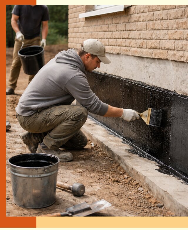Гидроизоляция цоколя домов и зданий в Серпухове эффективными методами