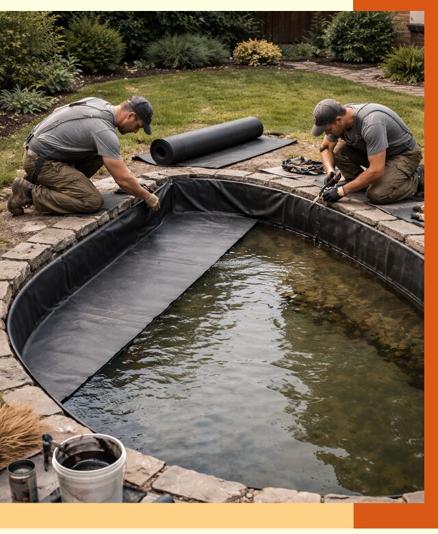 Гидроизоляция пруда в Серпухове от 15242 руб. под ключ | ТепломастерСрп профессионально