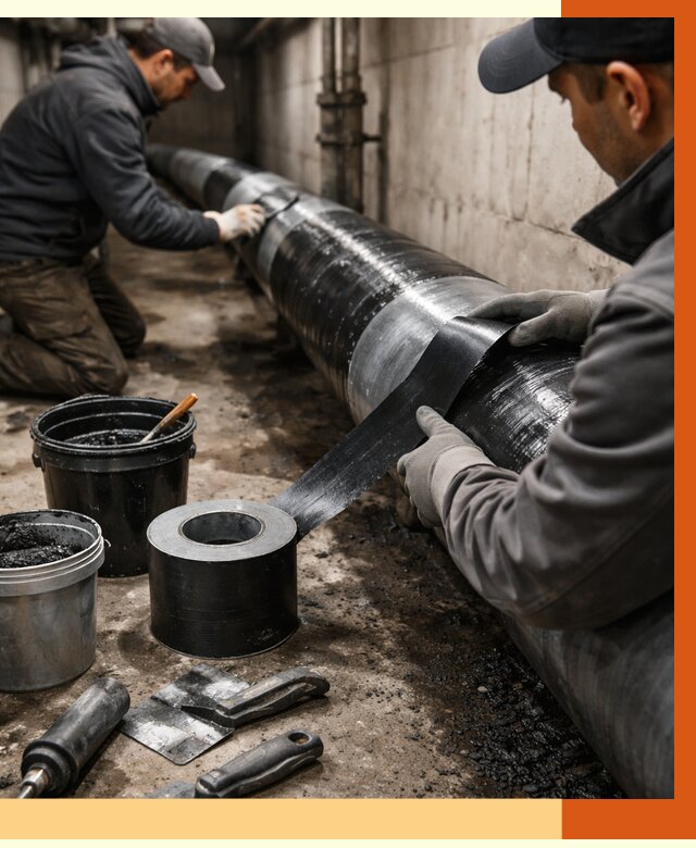 Гидроизоляция труб в Серпухове от 2540 руб. — профессиональная герметизация | ТепломастерСрп