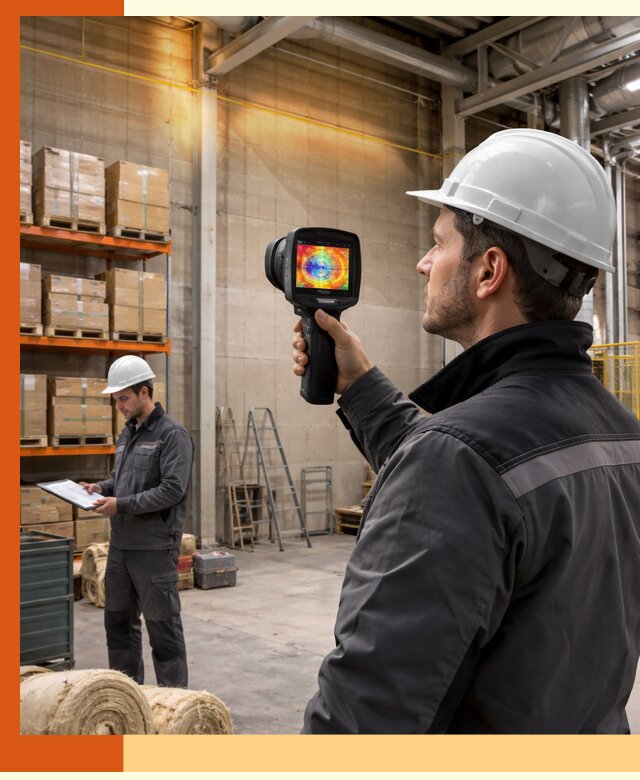 Тепловизионное обследование склада и выявление утечек в Серпухове