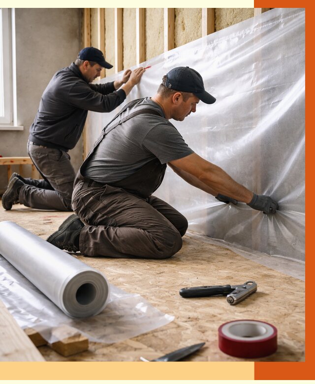 Монтаж пароизоляции в Серпухове от 2540 руб. — установка и укладка под ключ | ТепломастерСрп