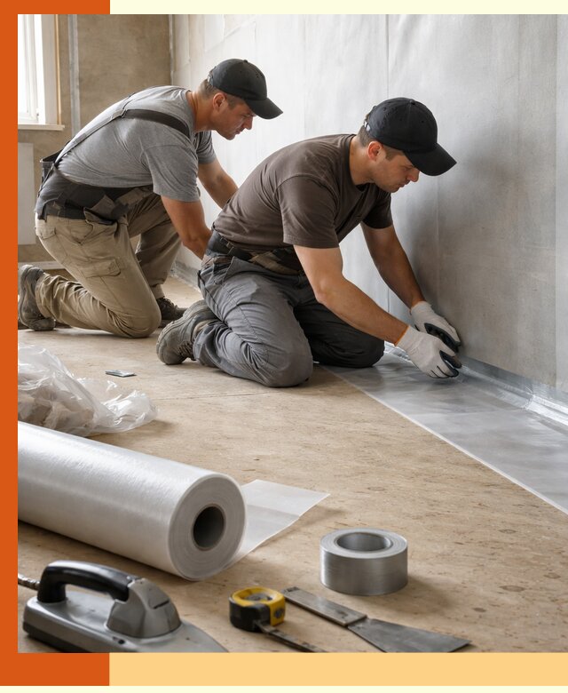 Монтаж пароизоляции для дома и помещений в Серпухове